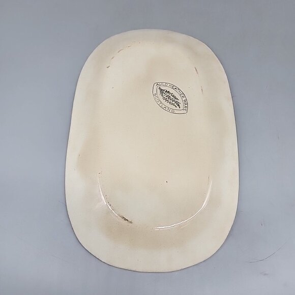Methven Auld Heather Ware Serving Plate Scottish Sponge ware 19thC Scotland - Picture 4 of 5